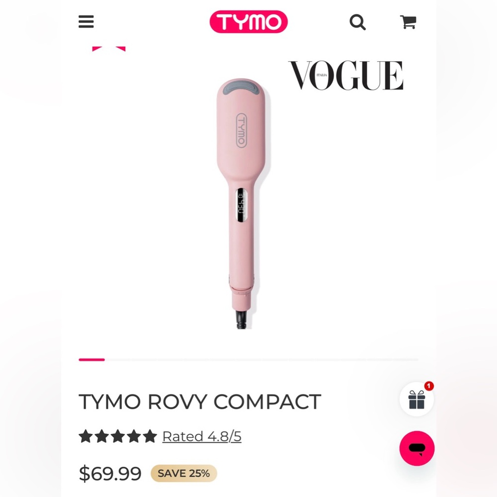 TYMO Rovy Compact Hair Styler - Pink